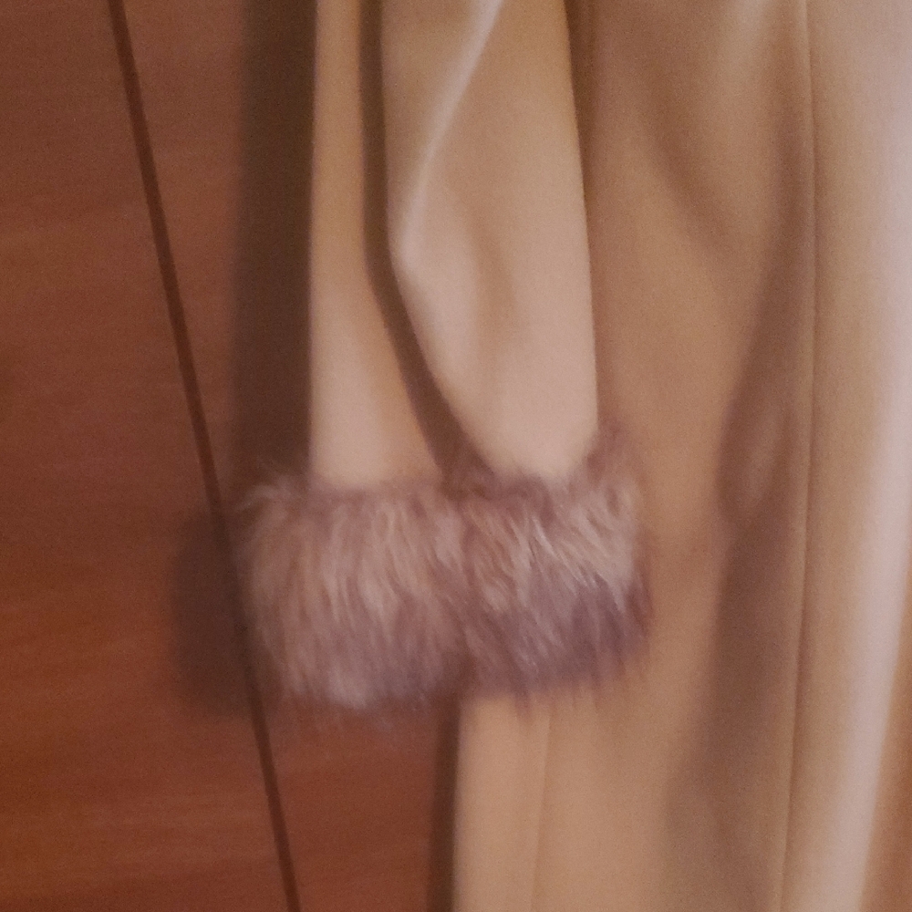 Esprit Tan Teddy Jacket with Faux Fur - Picture 7 of 8
